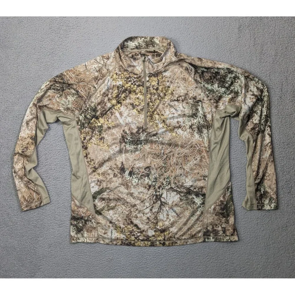 Cabelas Zip Pullover 2XL Zonz Western Camo Hunting Long Sleeve Shirt Mock - Picture 1 of 9